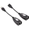 VGEBY USB 2.0 Extender Ethernet RJ45 Adattatore di Estensione del Cavo Rete Cablata Usb to Usb c