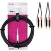 Gewa Twinkabel Pro Line 3m, nero, spina REAN, 2x Cinch - 2x Cinch, 190795