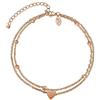 VICKWOOD Cavigliera per donne in acciaio inox 21cm - 30cm Extra lunga con cuore, cavigliera per donne in oro/oro rosa/argento/nero, impermeabile, placcata in oro 18K, cavigliera regalo, 30 cm, Acciaio