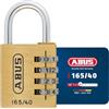 ABUS Lucchetto a Combinazione 165/40 - Lucchetto in Ottone con Codice Numerico Regolabile - Senza Chiave per Valigie e Armadietti - Livello di Sicurezza 4