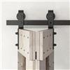 HOCONNIE Kit per porta scorrevole a doppia piegatura, 122 cm, con binario per porta scorrevole, per risparmiare spazio per 2 porte