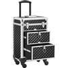 BAKAJI Trolley Makeup Alluminio Valigetta Trucco Estetista Beauty Case Nero
