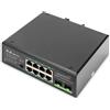 Digitus Switch industriale 8 porte Gigabit Poe+ Switch con 2 x SFP Uplink IEEE802.3af/at