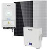 V-TAC SOLAR KIT FOTOVOLTAICO 6,15KW MONOFASE TIER1 INVERTER DEYE V-TAC 6KW ACCUMULO 5,12KW VT-410KIT-6,15-6-1X5-LEDKIT410T-6-5-GREY-NQ