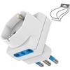 ECOVA ADATTATORE MULTIPLO BIPASSO 16A DISASSATA 2 PRESE ITA 1 PRESA SCHUKO BIANCO -ECO30176