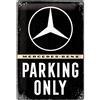 Nostalgic-Art Targa Vintage Mercedes-Benz - Parking Only - Idea regalo per amanti di accessori per auto, in metallo, Design retro, 20 x 30 cm
