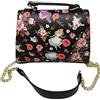 Loungefly Disney Alice nel paese delle meraviglie Borsa a tracolla con stampa floreale, nero, Large