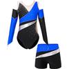 Freebily Body Ginnastica Artistica Bambina con Pantaloncini Strass Leotards da Pattinaggio Lucido Balletto Body da Danza Classica Moderna Colore a Contrasto Jumpsuit Blu 9-10 anni