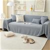 PETCUTE Copridivano Coperta Divano,Coperta per Divano Antipolvere Protettiva per Divano,Multiuso Reversibile Copritutto Divano Grande,Ideale per Divano, Panca e Letto,Grigio Chiaro,180 * 130cm