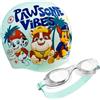 Paw Patrol Set Cuffia da Nuoto per Bambini con Occhialini da Piscina Anti-Appannamento (Rosa, 3-6 Anni)