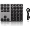 Agatige Tastiere Numeriche Bluetooth, BT308 Tastierino Wireless 35 Tasti 5.0 Ricaricabile Portatile Tastierino Numerico Sottile per PC Desktop Notebook Laptop(Grigio Ferro)