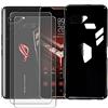 JIENI Cover per Asus ROG Phone ZS600KL Custodia + 2 Pezzi Vetro Temperato Pellicola (6.0), Black Silicone Custodie Protettivo Cartoon Case Morbido TPU Guscio Copertura - Clear