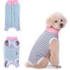 FIBOUND Tuta da Recupero per Cani, Camicia Postoperatoria A Strisce, Tutina Regolabile per Chirurgia, per Maschi/Femmine (Strisce Rosa E Verdi M)