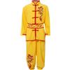 Mufeng Bambino Uniformi di Kung Fu Tang Suit Abiti Cinesi di Tai Chi Abbigliamento per Arti Marziali Camicia Cappotto Costume da Spettacolo Teatro Giallo 13-14 anni