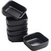 ZIGefofo Set di 6 Ciotole per Salse in Ceramica - Nero | Mini Ciotole per Sushi, Spezie, Marmellata, Aperitivo, Dolci, Salse, Merenda, Barbecue, Frutta, Spuntino