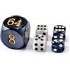 BESCON DICE Set di 5 dadi da backgammon da 30 mm, cubi grandi per raddoppiare backgammon da 30 mm, 4 dadi da 16 mm (nero/bianco marmorizzato)