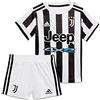 adidas Juve H Baby, Tuta da Ginnastica Bimbo 0-24, Top:White/Black Bottom:White, 86