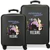 Disney Villains Set di valigie incredibilmente favoloso Nero 55/65 cm ABS rigido Chiusura a combinazione laterale 56L 6 kg 4 doppie ruote bagaglio a mano