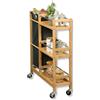 Kesper 24857 13 - Scaffale per nicchia con raccoglitore di bottiglie, materiale: bambù, poliestere, dimensioni: larghezza 20 cm, altezza 78 cm, profondità 68 cm, colore: naturale, grigio