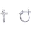 ALFIERI & ST. JOHN Mono orecchino mirror a cerchio con croce diamanti ct. 0,07
