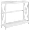Yaheetech Mobile Ingresso Moderno Tavolino Consolle da Entrata Consolle da Divano a 2 Ripiani Stuttura a X Tavolo d Ingresso Salvaspazio 2 Livelli Soggiorno Corridoio 102 x 30 x 81 cm Bianco