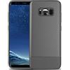 ZSCHAO Cover per Samsung Galaxy S8 Plus S8+ Fibra di Carbonio Silicone Slim Sottile Antiurto +Vetro temperato TPU Custodia Cover Compatibile con Samsung Galaxy S8 Plus Carbon Opaco Case Bumper Grigio