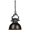 Relaxdays Lampada a sospensione stile industrial look retro shabby per sala da pranzo, LED, E27, lampadario Ø 21 cm nero