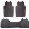 Sparco F500 Set Tappeti Universali de 3 Pezzi con Ponte Posteriore per Auto, PVC, Nero/Rosso