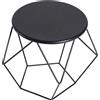 DecHome Tavolino Design Moderno Nordico da Salotto Rotondo Geometrico in Acciaio 54x54x44 cm colore Nero - 833564