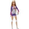 Barbie Carriere - Barbie Pallavolista, bambola snodata con divisa sportiva, palla e accessori, giocattolo per bambini, 3+ anni, HKT72