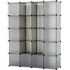 Baroni Home Armadio Componibile Salva Spazio, 20 Scomparti, Mobile con Scomparti Impilabili, Organizzatori in Plastica per Camera da Letto, Cabina Armadio, Grigio Opaco, 147x37x183 cm