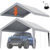 VEVOR Telo di ricambio per tenda da sole per posto auto coperto, telo per tenda da garage 20'x 12', protezione UV impermeabile, elastici a sfera, grigio (solo copertura superiore, telaio non incluso)