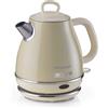 Ariete 2868 Bollitore Elettrico Vintage 1 Litro - Infusi, Tè e Tisane - Autospegnimento - Acciaio Inox - 1 Litro - 1600 Watt - Beige