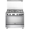 De'Longhi DELONGHI DGVX96ED2 CUCINA GAS 90X60 FORNO CLASSE A 5 FUOCHI ACCIAIO INOX