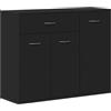 vidaXL Credenza Minimalista con Ante e Cassetto Robusta Elegante Madia Armadietto Cassettiera Arredo Casa Nera 88x30x70 cm in Truciolato