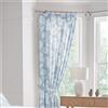 Dreams & Drapes - Tende plissettate con crisantemo blu, 168 x 183 cm (larghezza x lunghezza), 2 pannelli e fermatende, tende floreali vintage, plissettate a matita in blu
