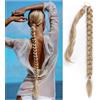 Wekuw Capelli Finti (Oro) Coda Capelli Extension Parrucca Bionda Lunga Treccia Finta Capelli Extension Coda Coda Capelli Veri Capelli Treccia Treccia per Capelli Coda Alta Capelli Coda Finta