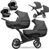 Kunert Un passeggino gemellare 3 in 1 et 2 in 1 navicella carrozzina seggiolino auto KUNERT Booster 3in1 et 2in1 passeggini (grafite, 3in1 Cosmo)