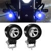 Biqing 10W LED Moto Blu Faretto Anteriore 2 Inch - Lampada Supplementari Fendinebbia per Auto, Bici, Barca, Veicoli 12-24V
