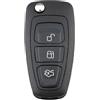 SALPIE- Custodia per chiave telecomando auto a flip 3 pulsanti - Ricambio guscio chiave auto compatibile con: FORD - Ford Transit Connect Custom Focus C-Max - LAMA HU101