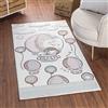 Livabliss Surya Livabliss Mongolfiera Tappeto Bambini Tappeto Bambino Cameretta, Asilo o Sala Giochi, Tappeti per l'area della stanza dei Bambini, Accessori per Camera da Letto dei Bebè, Beige, Rosa 160x213 cm