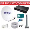 WWIO Unico Pro Kit Parabola Antenna Satellitare 60cm Con Decoder Tivusat HD Con Scheda Tv Sat ^
