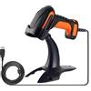 Tera Pro Potente industria, 1D 2D QR, scanner per codici a barre con cavo e supporto, robusto, resistente agli urti, antipolvere, a mani libere, utilizzabile per magazzini, biblioteca, Windows, Mac,