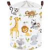 Clastyle Cesto Portabiancheria Animali Bosco Cestino Portaoggetti Foglie Cesta Biancheria Genitori per Organizzare Giocattoli Vestiti, Leone, 36x45 cm