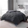 WAVVE Piumino Letto Matrimoniale 4 Stagioni 220x240 - Piumone Autunnale Invernale 220 x 240 cm - Coperta Trapunta 240x220 di Microfibra Sintetico, Grigio
