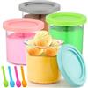 Kasanni Contenitori per Gelato, 4 Pezzi Vaschette per Gelato con Coperchi y 4 cucchiai, per Ninja Creami,Vaschetta Contenitore Gelato per Ninja Gelatiera NC301, NC300, CN305A, NC299AMZ, CN301CO Serie