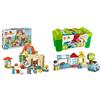 LEGO DUPLO Cura degli Animali di Fattoria Giocattolo, Gioco di Ruolo Educativo & DUPLO Classic Contenitore di Mattoncini, Giochi Educativi per Bambini e Bambine Creativi