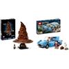 LEGO Harry Potter Cappello Parlante di Hogwarts con Stemma delle Case e 31 Suoni Casuali & Harry Potter Ford Anglia Volante, Modellino di Macchina Giocattolo da Costruire
