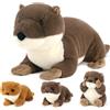 MorisMos Braun Grande Peluche Lontra con Piccolo, XXL 60 cm Realistico Lontre Pupazzo Giocattolo di Peluche Morbido Kawaii, Carino Regalo Natale per Bambini Ragazza Ragazzo Compleanno