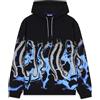 Octopus Felpa con Cappuccio Hentai Hoodie tentacoli SS2024 Nero Azzurro Originale garantito Brand (M)